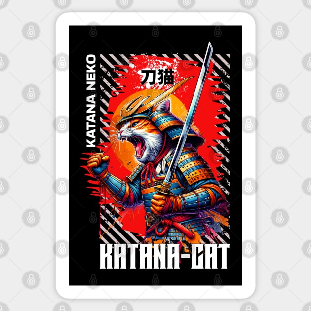 Katana Cat Sticker by Mara Bun